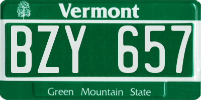 VT license plate BZY657