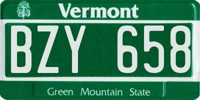 VT license plate BZY658