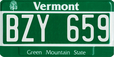VT license plate BZY659