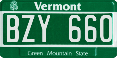 VT license plate BZY660