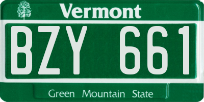 VT license plate BZY661