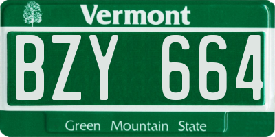 VT license plate BZY664