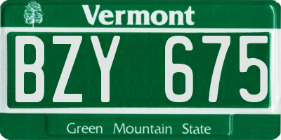 VT license plate BZY675