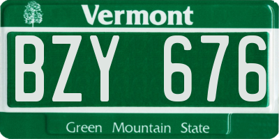 VT license plate BZY676