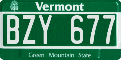 VT license plate BZY677