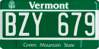 VT license plate BZY679