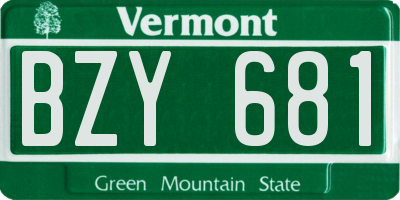 VT license plate BZY681