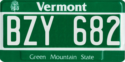 VT license plate BZY682
