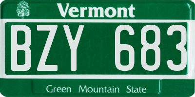 VT license plate BZY683