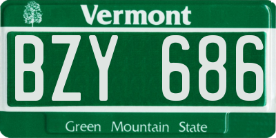 VT license plate BZY686
