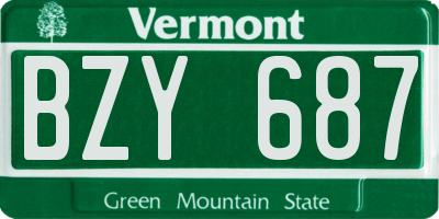 VT license plate BZY687