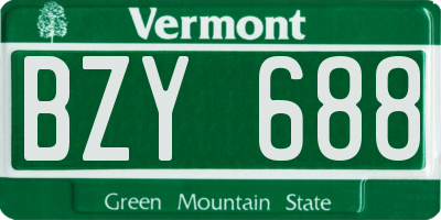 VT license plate BZY688