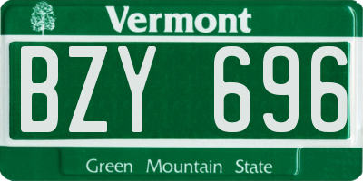 VT license plate BZY696