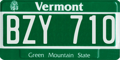 VT license plate BZY710