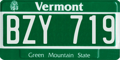 VT license plate BZY719