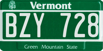 VT license plate BZY728