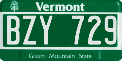 VT license plate BZY729