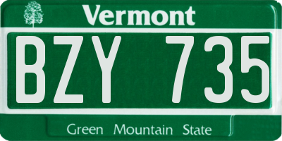 VT license plate BZY735