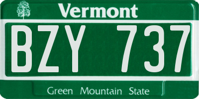 VT license plate BZY737