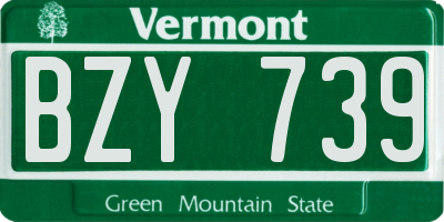 VT license plate BZY739