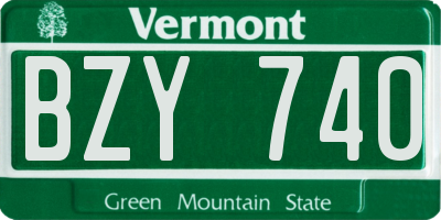VT license plate BZY740