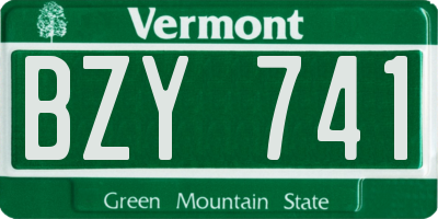 VT license plate BZY741