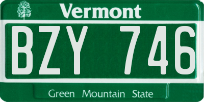 VT license plate BZY746