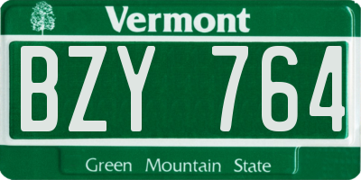 VT license plate BZY764