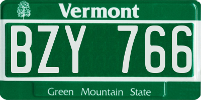 VT license plate BZY766