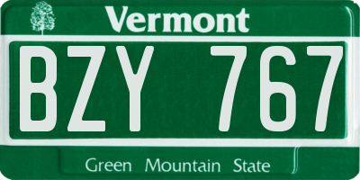 VT license plate BZY767