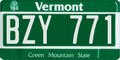 VT license plate BZY771