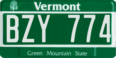 VT license plate BZY774