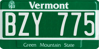 VT license plate BZY775