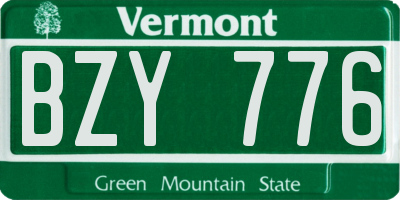 VT license plate BZY776