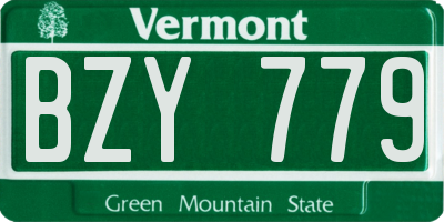 VT license plate BZY779