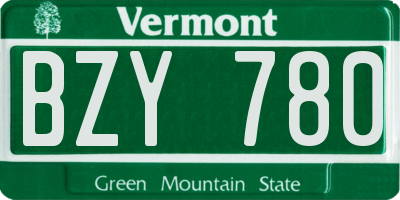 VT license plate BZY780