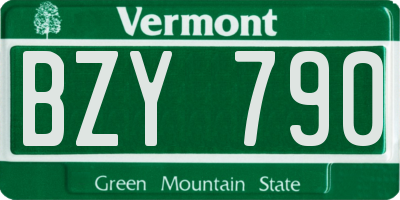 VT license plate BZY790