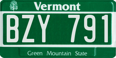 VT license plate BZY791