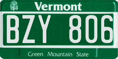 VT license plate BZY806