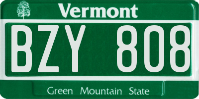 VT license plate BZY808