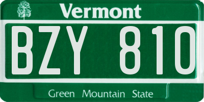 VT license plate BZY810