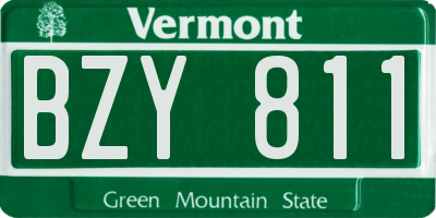 VT license plate BZY811
