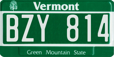 VT license plate BZY814