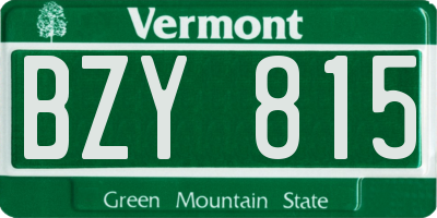 VT license plate BZY815