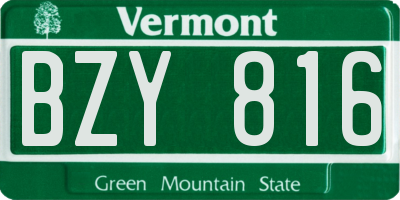 VT license plate BZY816