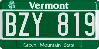 VT license plate BZY819