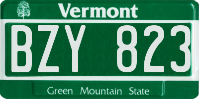 VT license plate BZY823