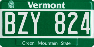 VT license plate BZY824