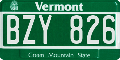 VT license plate BZY826