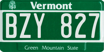 VT license plate BZY827